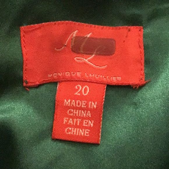 MONIDUE LHUILIER Dress Fit & Flare Emerald Lace Top Sleeveless MSRP 495 Size 20 - Picture 5 of 13